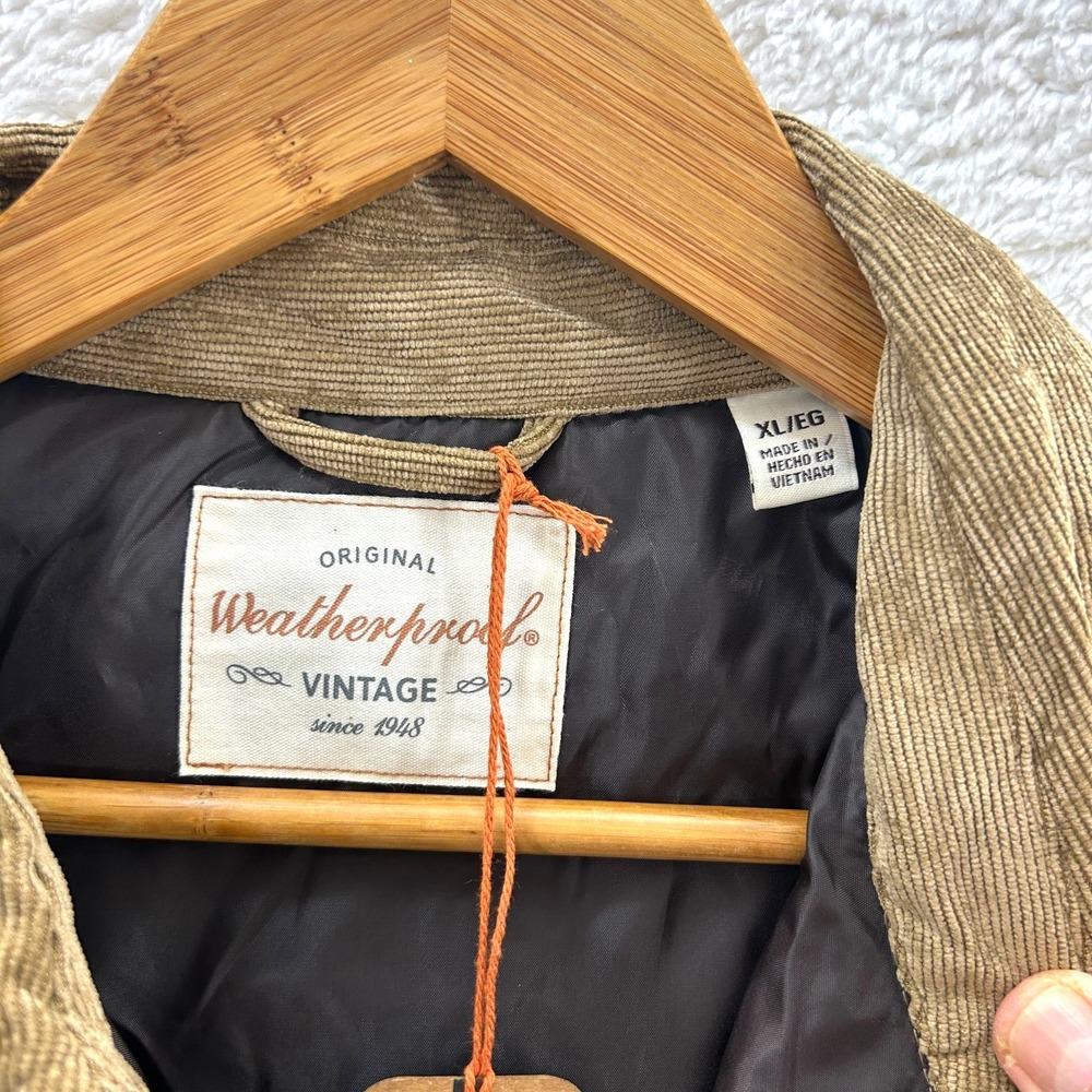 Weatherproof Vintage Jacket Men's Kangaroo XL/EG Corduroy ButtonFront Quilted - Picture 8 of 10